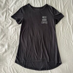 Grey “Need More Coffee” Hi-Low T-Shirt
